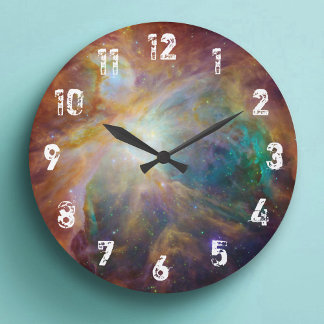 Orion Nebula Numbers Celestial Space Photo Large Clock