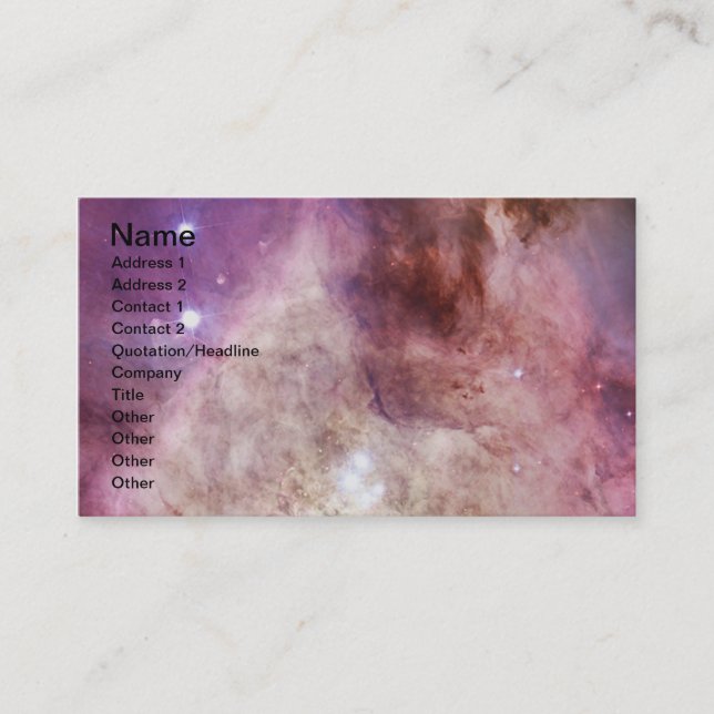 Orion Nebula pink Business Card (Front)