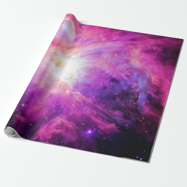 Orion Nebula Pink Purple Galaxy Wrapping Paper (Unrolled)