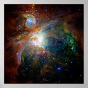 Orion Nebula reddish brown NASA Poster