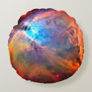 Orion Nebula Space Galaxy high contrast Round Cushion