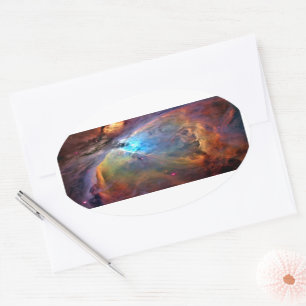 Orion Nebula Space Galaxy low contrast Oval Sticker
