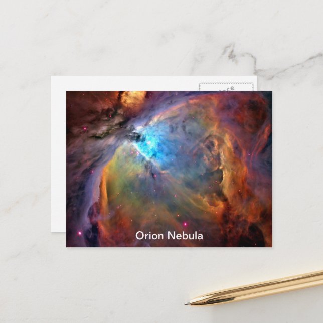 Orion Nebula Space Galaxy Postcard (Front/Back In Situ)