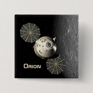 Orion Spacecraft in Lunar Orbit 15 Cm Square Badge