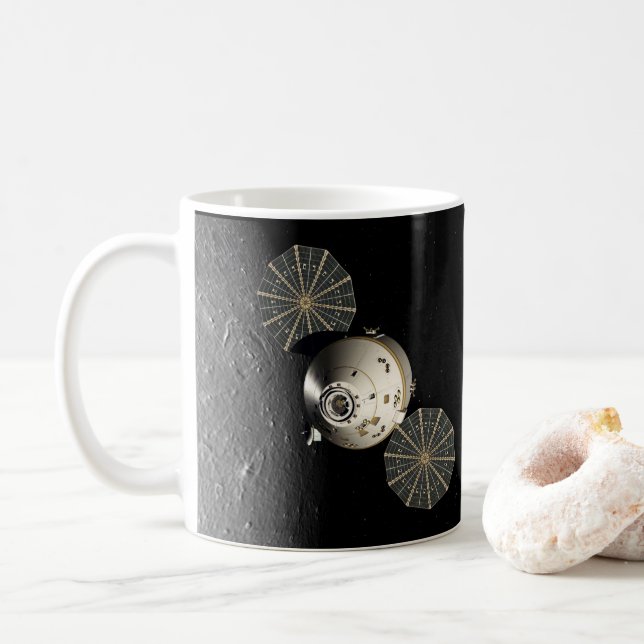 Orion Spacecraft in Lunar Orbit Coffee Mug (With Donut)