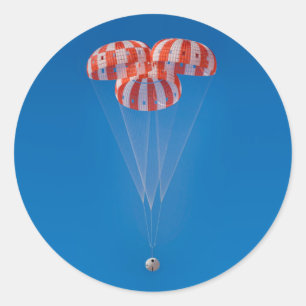 Orion Spacecraft Parachute Landing Classic Round Sticker