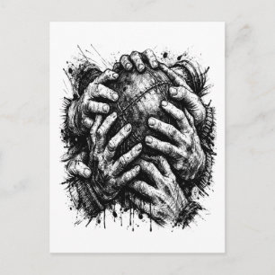 Orkney Ba Grasping Hands Postcard