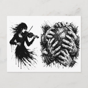 Orkney Ba Grasping Hands Postcard