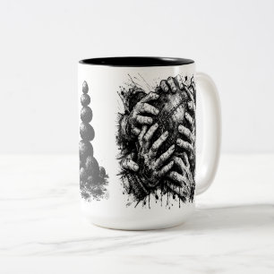 Orkney Ba Grasping Hands Two-Tone Coffee Mug