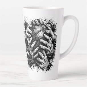 Orkney Dark Art Ink Illustration – Grasping Hands Latte Mug