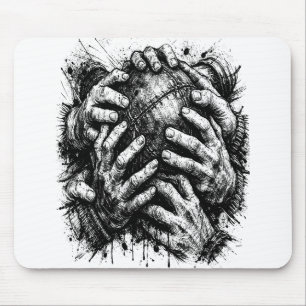 Orkney Dark Art Ink Illustration – Grasping Hands Mouse Mat