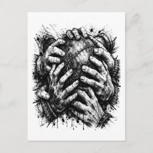 Orkney Dark Art Ink Illustration – Grasping Hands Postcard
