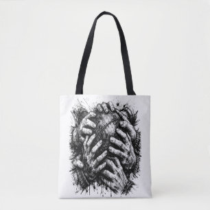 Orkney Dark Art Ink Illustration – Grasping Hands  Tote Bag