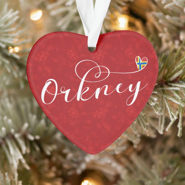 Orkney Flag in Heart, Northern Isles, Scotland Ornament (Tree)