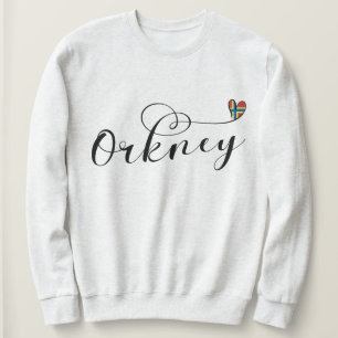 Orkney Flag in Heart, Northern Isles, Scotland Sweatshirt
