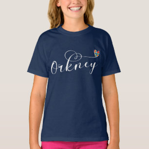 Orkney Flag in Heart, Northern Isles, Scotland T-Shirt