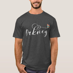 Orkney Flag in Heart, Northern Isles, Scotland T-Shirt