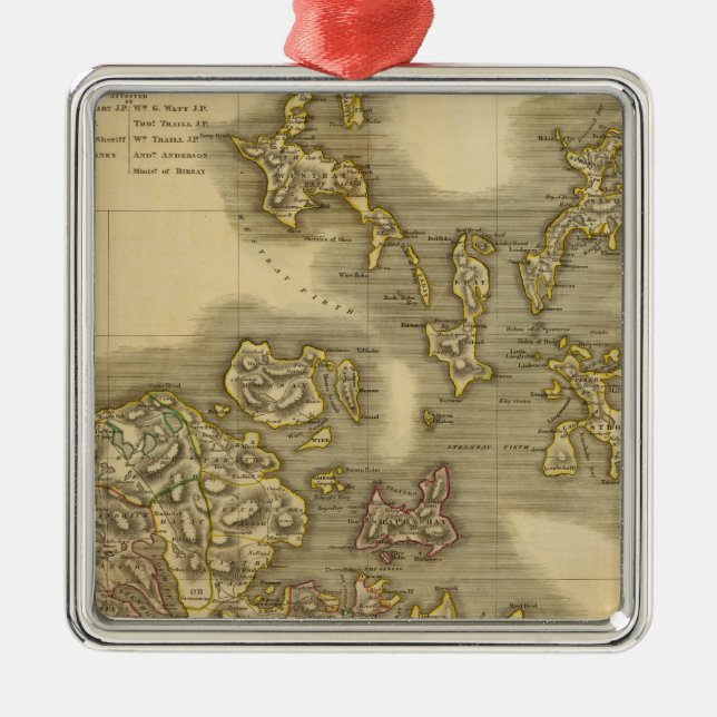 Orkney Islands Metal Tree Decoration (Front)