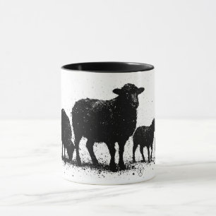 Orkney Sheep — Ink Silhouette Flock Mug