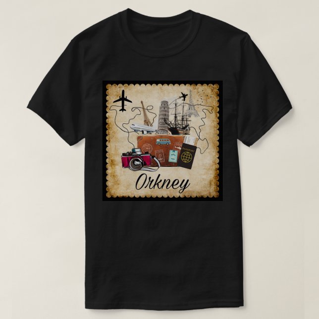 Orkney World Travel Souvenir Travel Destination Tr T-Shirt (Design Front)