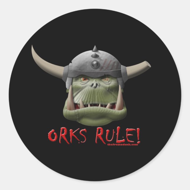Orks Rule! Classic Round Sticker (Front)