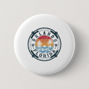 Orlando Beach Florida Summer Vacation Vintage Suns 6 Cm Round Badge