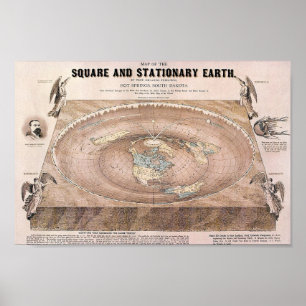 Orlando Ferguson Flat Earth Map Poster