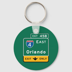 Orlando, FL Road Sign Key Ring