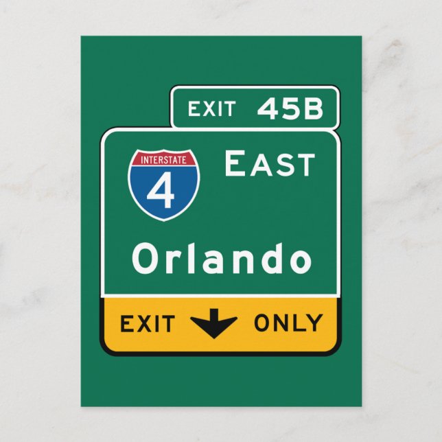 Orlando, FL Road Sign Postcard (Front)