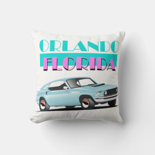 Orlando Florida 80s poster Cushion