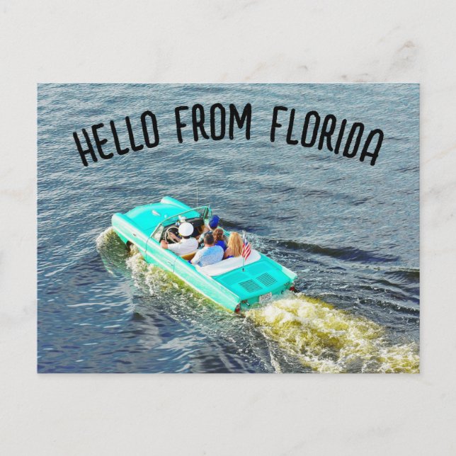 ORLANDO. FLORIDA AMPHIBIOUS CAR POSTCARDS (Front)