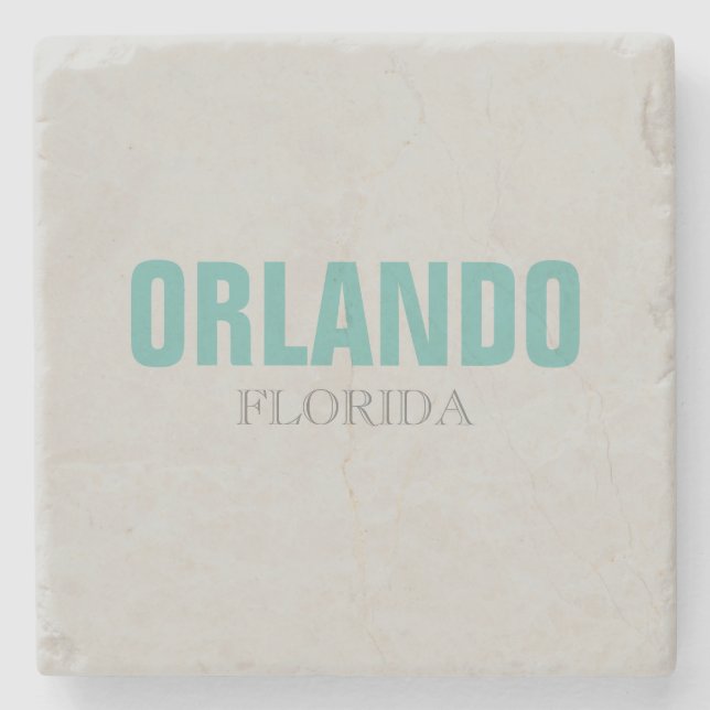 Orlando Florida Beach Style Stone Coaster (Front)