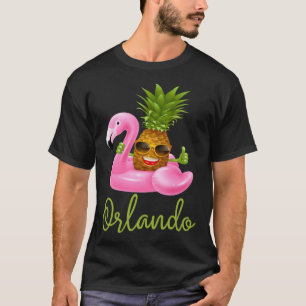 Orlando Florida Beach Tropical Flamingo Pineapple T-Shirt