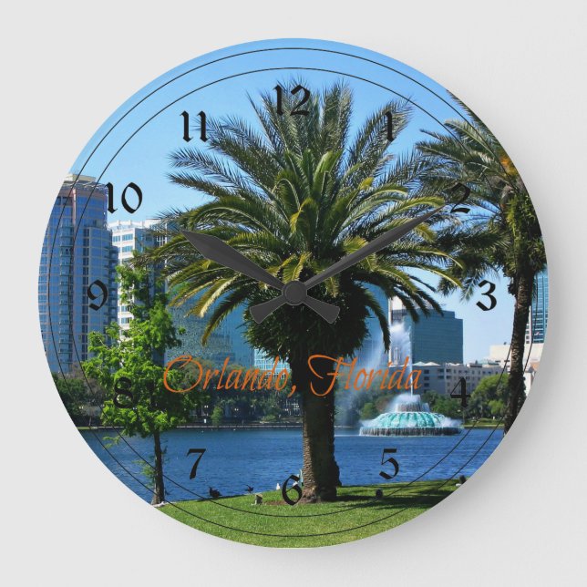 Orlando Florida Cityscape Large Clock (Front)