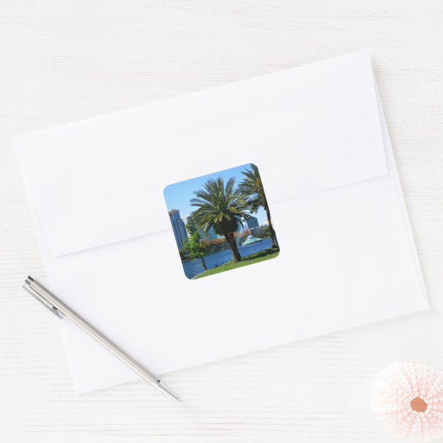 Orlando Florida Cityscape Square Sticker (Envelope)