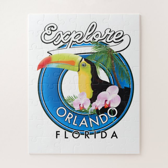 Orlando Florida Explore retro logo. Jigsaw Puzzle (Vertical)
