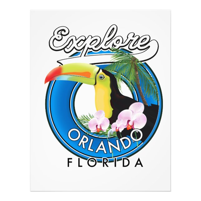 Orlando Florida Explore retro logo. Photo Print (Front)