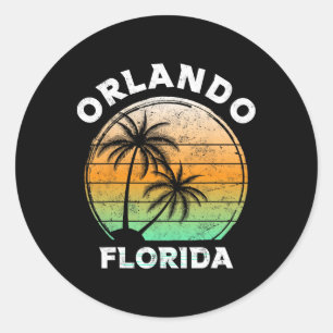 Orlando Florida Fl Miami Vibes Beach Sunshine Stat Classic Round Sticker