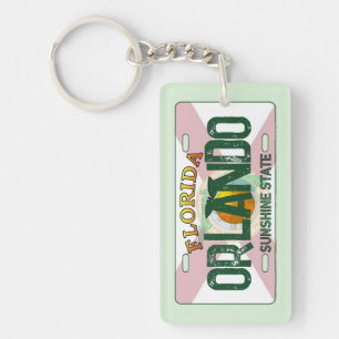 Orlando Florida flag license plate keychain