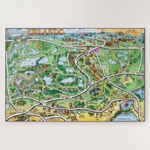 Orlando Florida Fun Map Jigsaw Puzzle