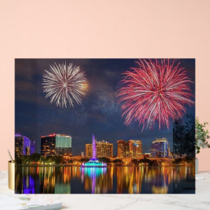 Orlando Florida Lake Eola Fireworks & Fountain Acrylic Sign