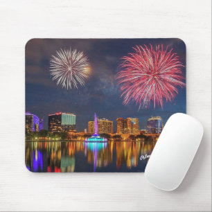 Orlando Florida Lake Eola Fireworks & Fountain Mouse Mat