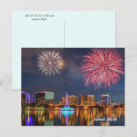 Orlando Florida Lake Eola Fireworks & Fountain