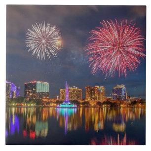 Orlando Florida Lake Eola Fireworks & Fountain Tile