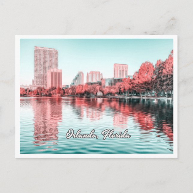 ORLANDO FLORIDA - LAKE EOLA POSTCARD (Front)