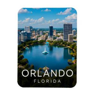 Orlando Florida Lake Skyline Vacation Destination Magnet