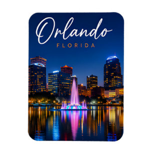 Orlando Florida Night Skyline City Travel Magnet
