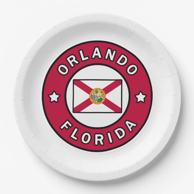 Orlando Florida Paper Plate (Front)