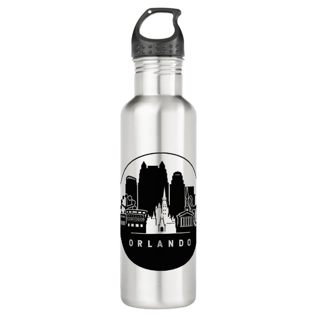 Orlando Florida Skyline 710 Ml Water Bottle (Front)