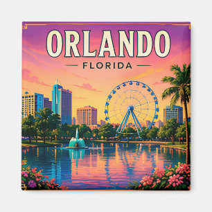 🎡 Orlando Florida Skyline And Lake Eola Magnet